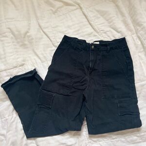 Hollister Black Cargo Pants Straight Leg Casual size L
